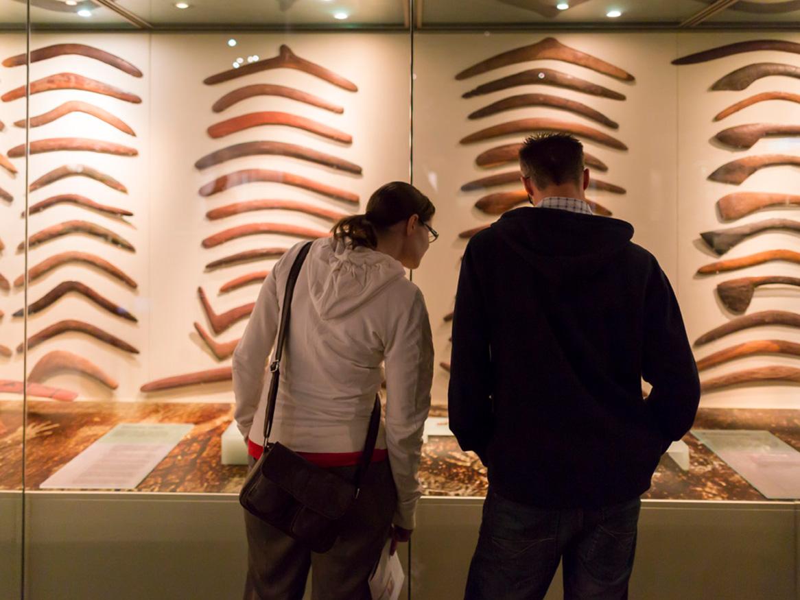 People looking in a museum