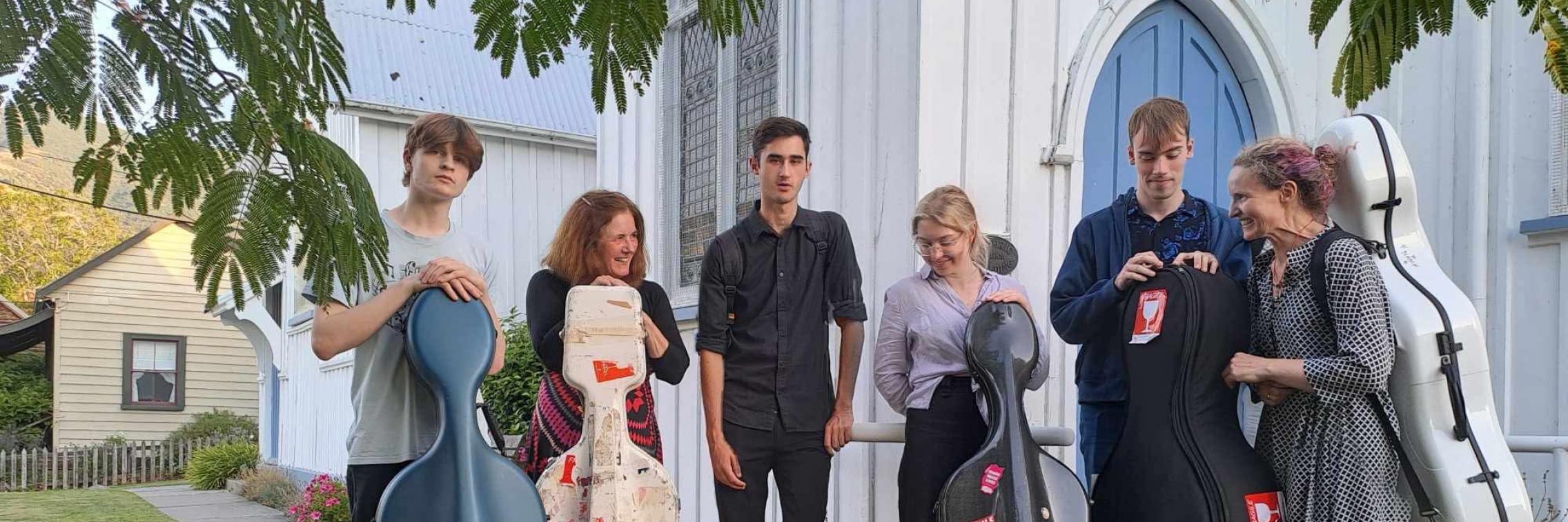 Edith Salzmann and Elder Conservatorium Cello Students in New Zealand