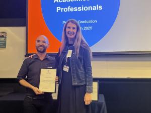 Dr Lyndon Gray with Professor Anna Goldsworthy