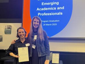 Erin James with Professor Anna Goldsworthy