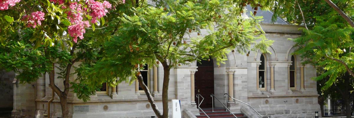 Elder Hall with spring flowers
