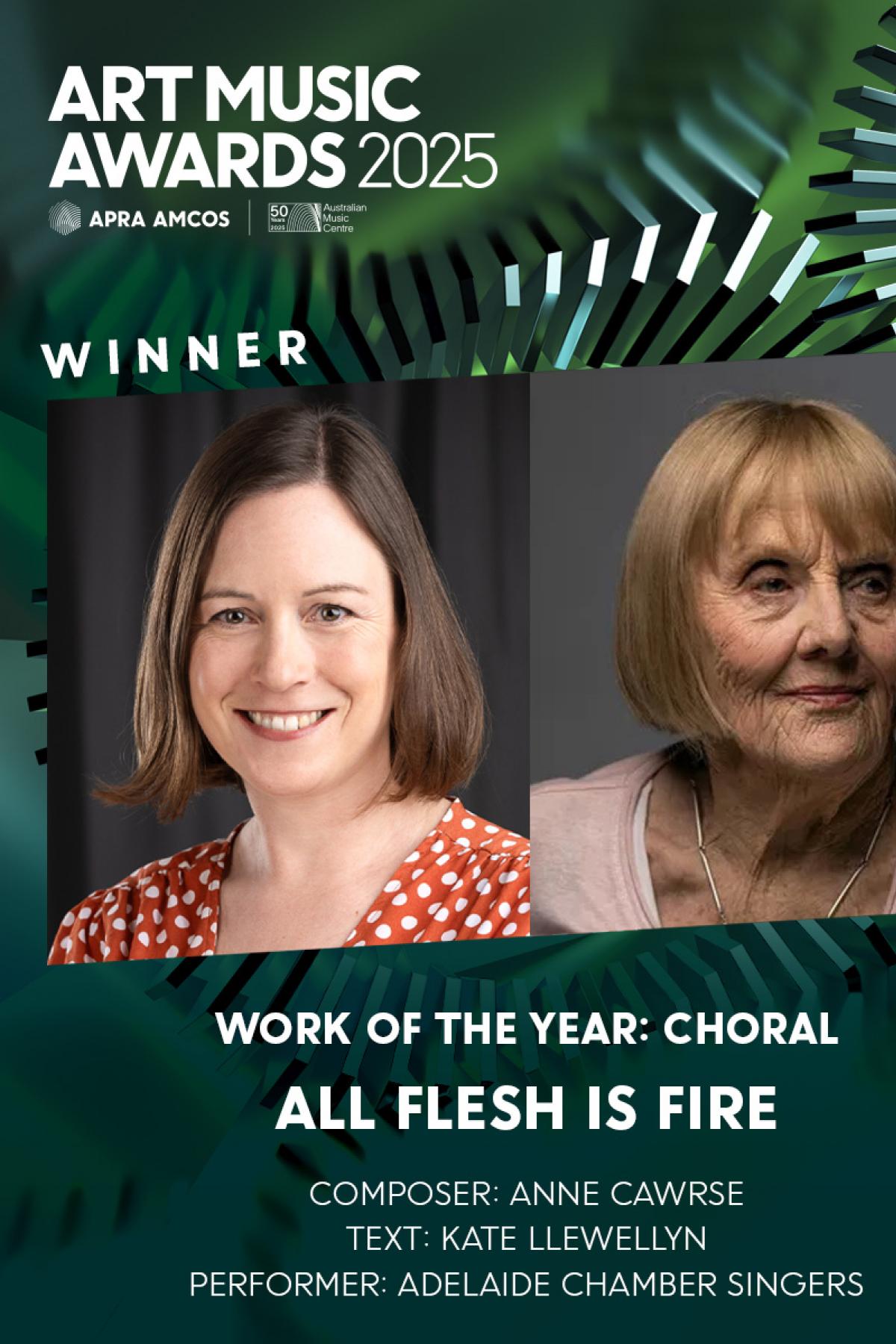 Work of the Year: Choral – APRA AMCOS Art Music Awards 2025