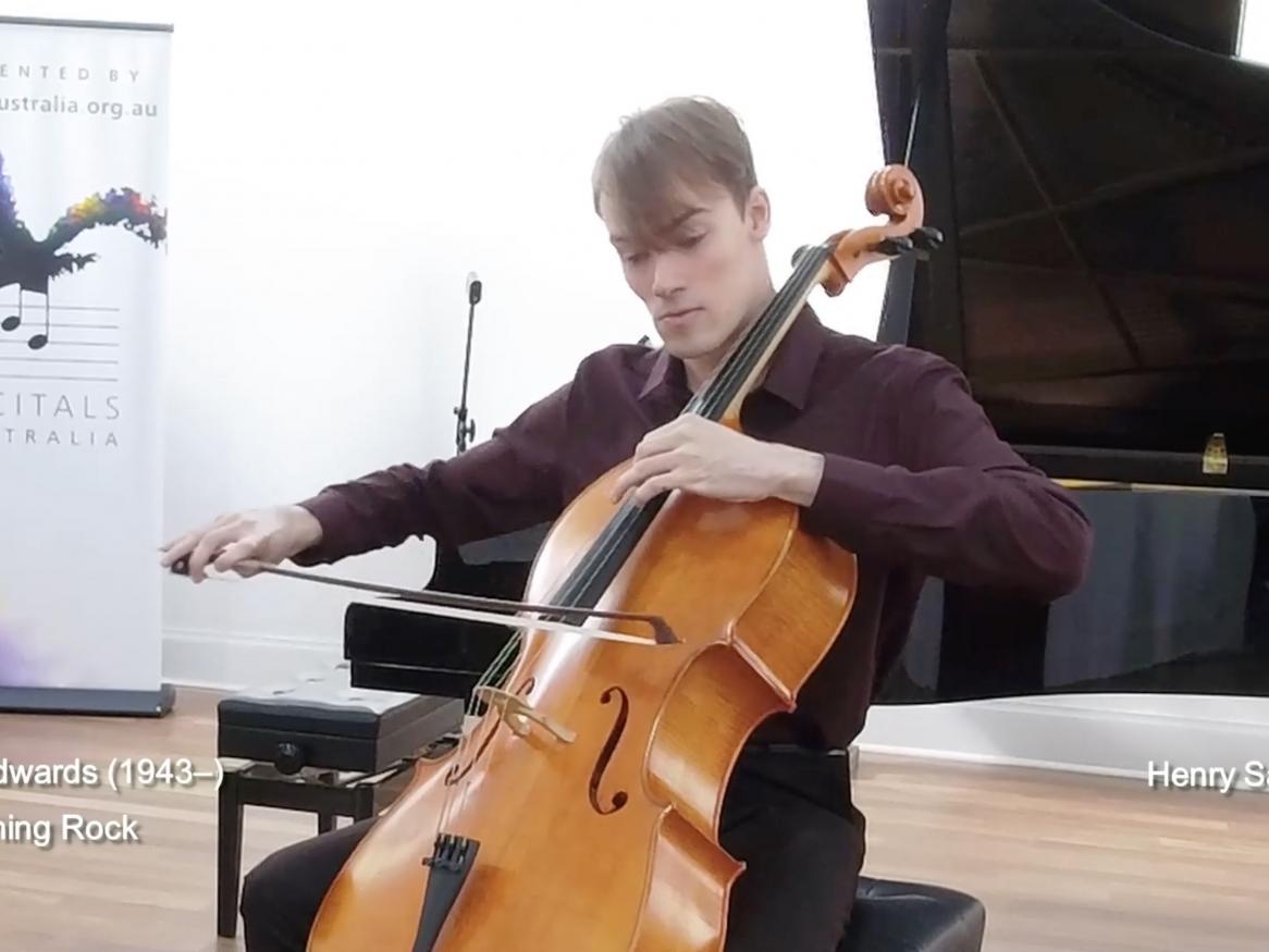 Henry Say (cello) performing at the Recitals Australia Lunch Hour Autumn Series Final 2025