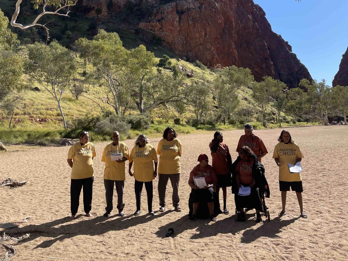Inarma Choir rehearsing at Simpsons Gamp, Northern Territory