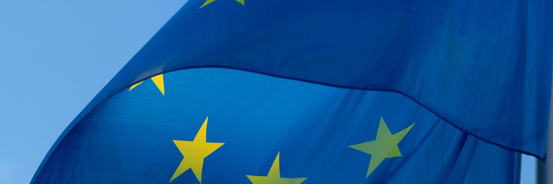 The European Union flag flies