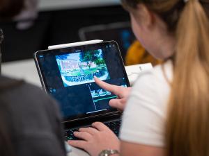University of Adelaide student in eLearning class