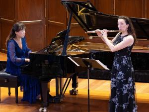 Flautist Sally Walker and pianist Vivian Choi Milton perform at an Awakenings Lunchtime concert