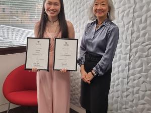 Fionne Ngam and Professor Fiona Yap