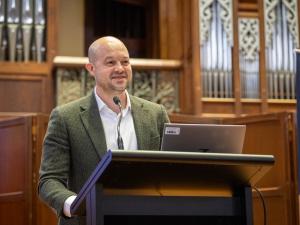 Associate Professor Tim Legrand announces the Excellence in Research Awards 
