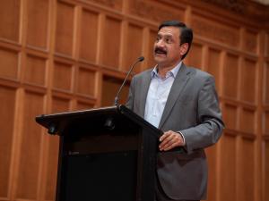 Ziauddin Yousafzai delivering the 2023 Kevin Marjoribanks Oration