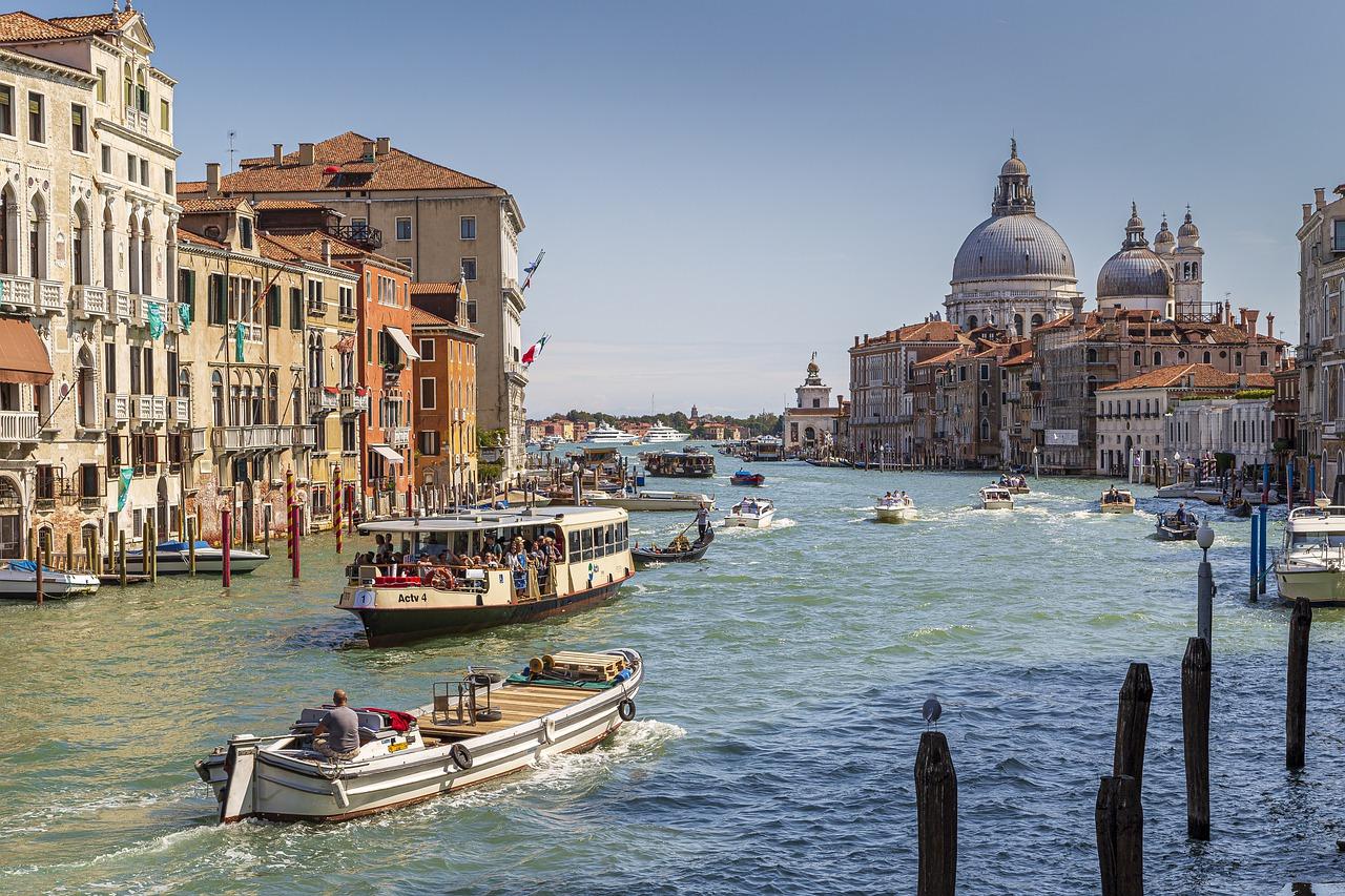 Boats on Venice river