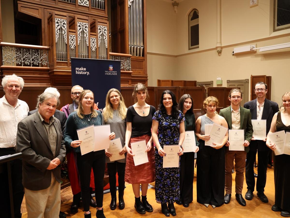 A group of award recipients at the School of Humanities 2024 Prize Event