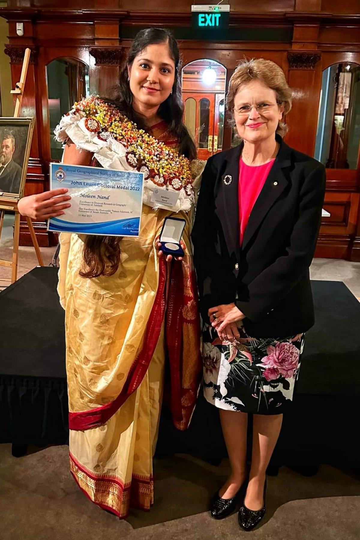 Dr Moleen Nand with the Honourable Frances Adamson AC, Governor of South Australia