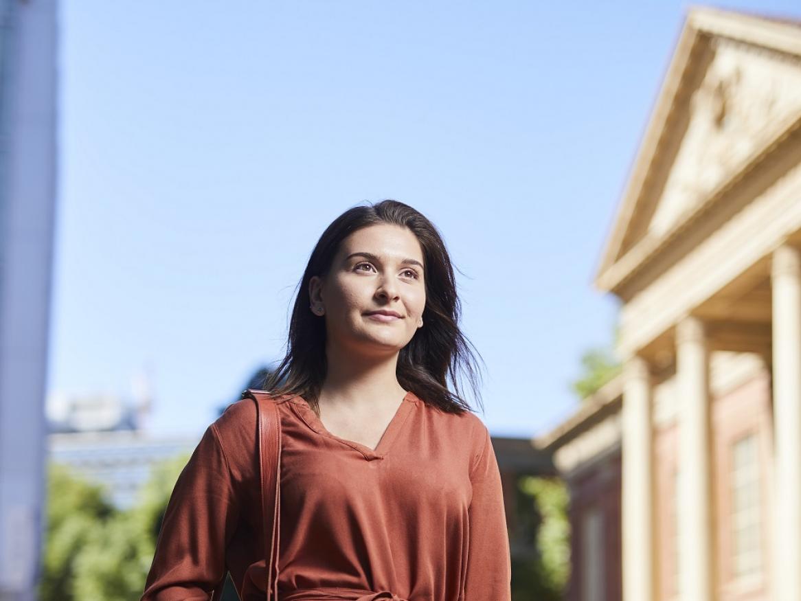 A female student on campus.