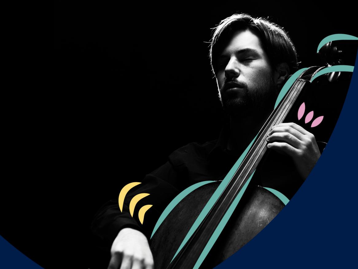 man playing cello