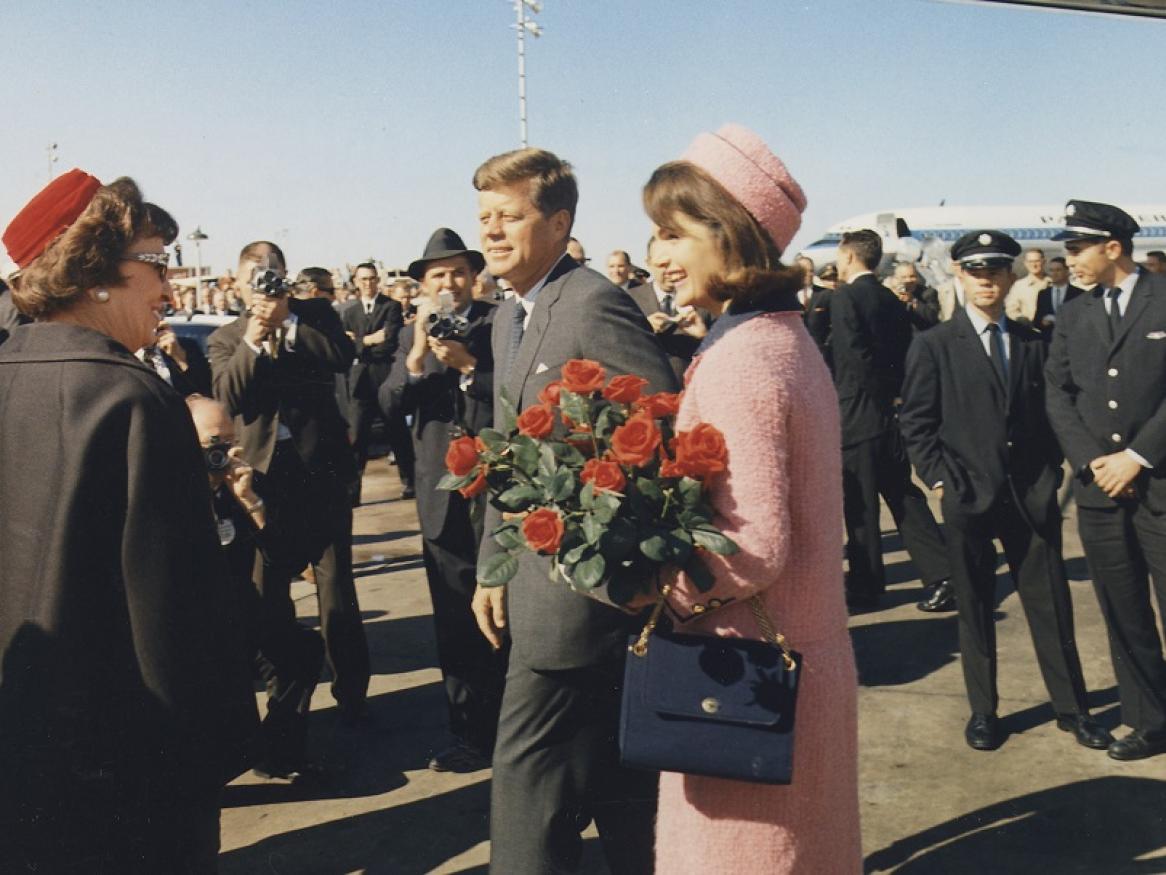 President and Mrs Kennedy arrive at Dallas