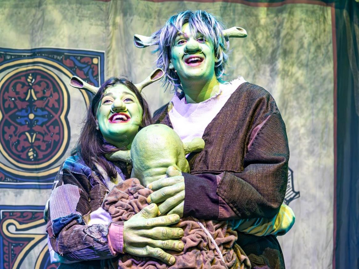students acting as Fiona and Shrek