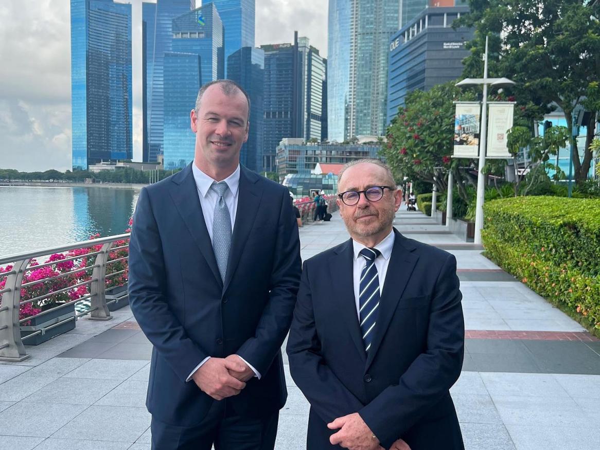 Dr Gary Bowman and Professor Noel Lindsay in Singapore