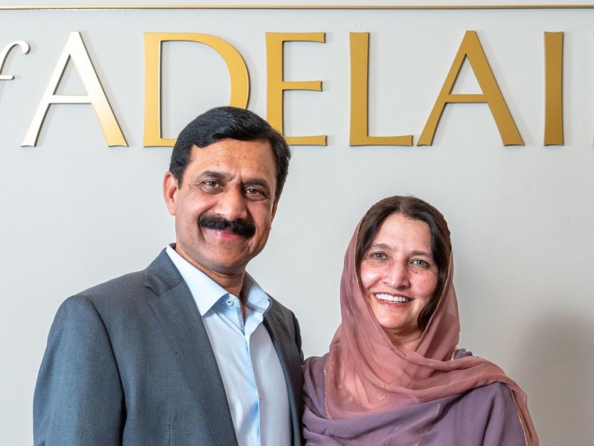 Ziauddin Yousafzai and Toor Pekai Yousafzai at the University of Adelaide
