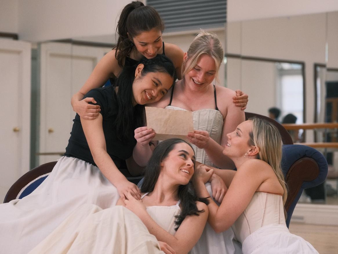 A group of actors rehearse for Little Women