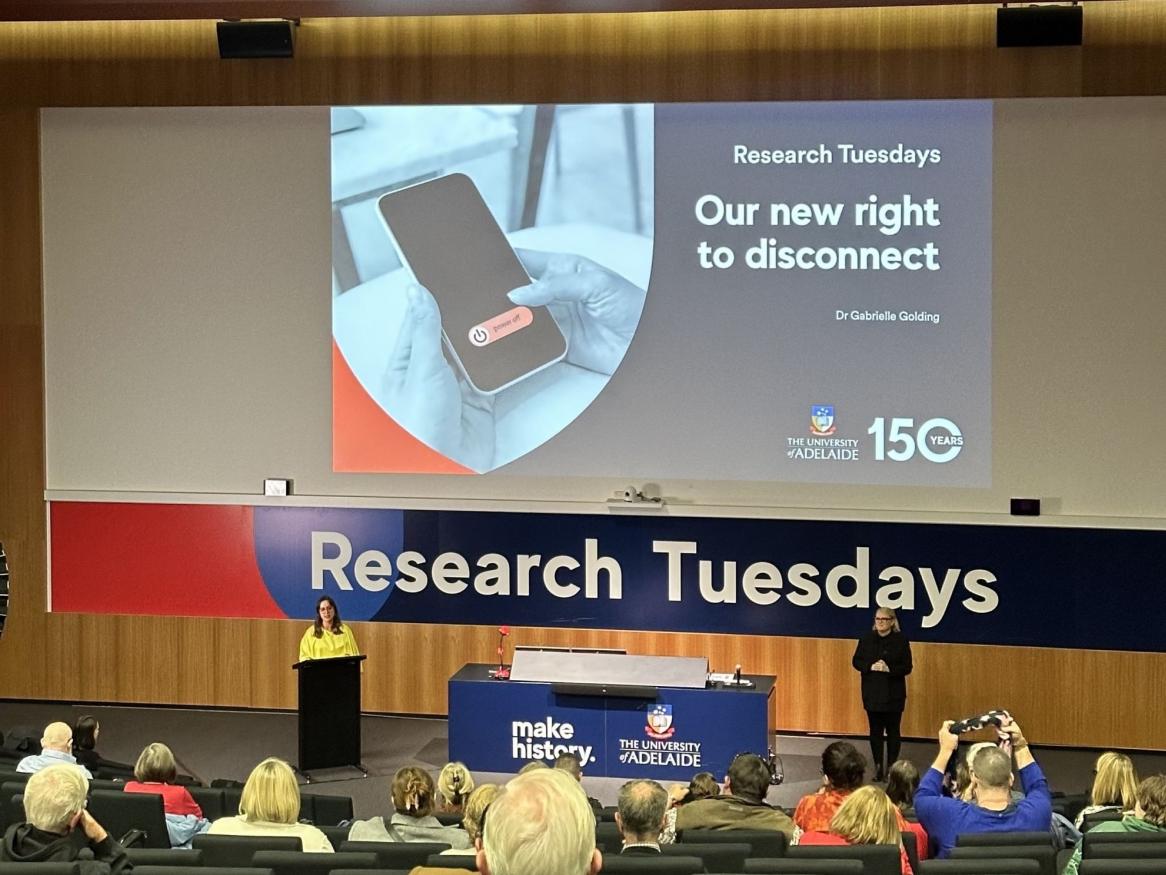 Gabrielle Golding presents at a Research Tuesday lecture